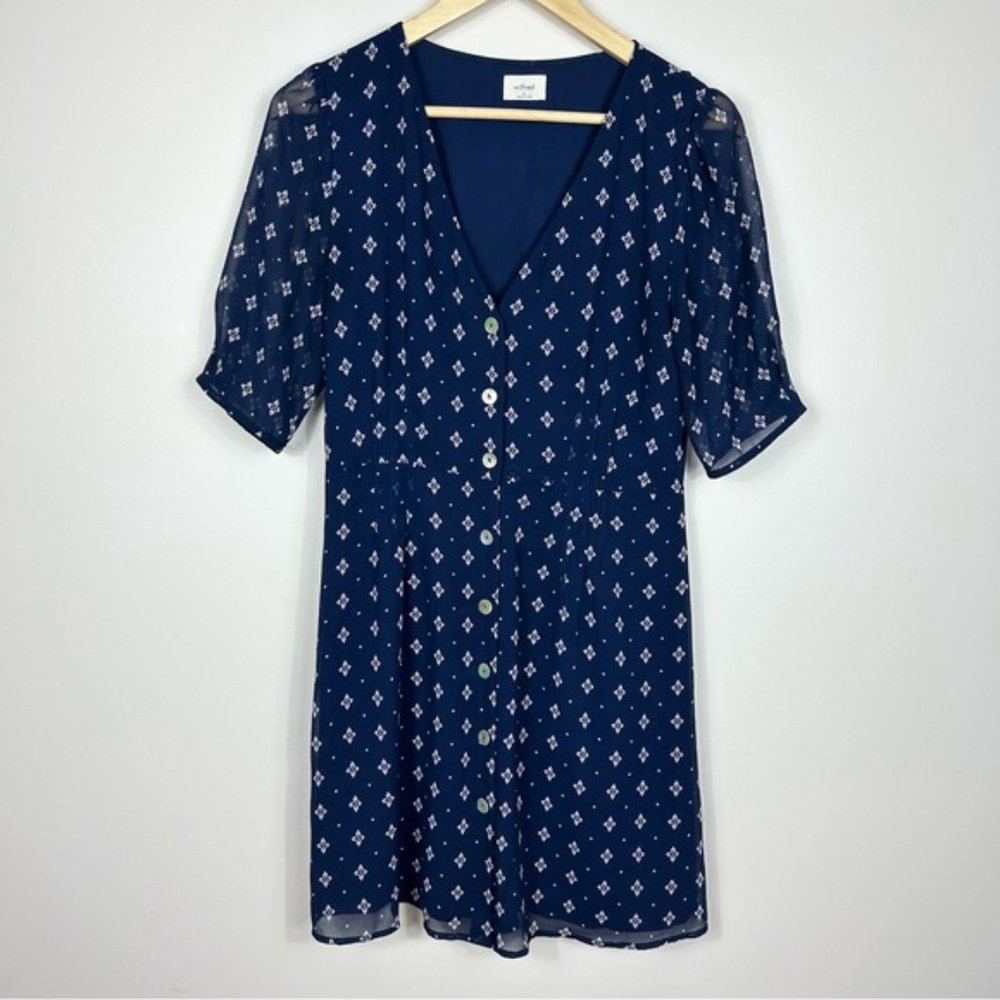 Wilfred Navy Blue Mini Dress with White Print - Picture 5 of 10